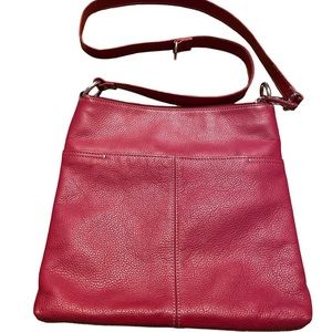 Tignanello Red Leather Crossbody Bag